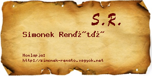 Simonek Renátó névjegykártya